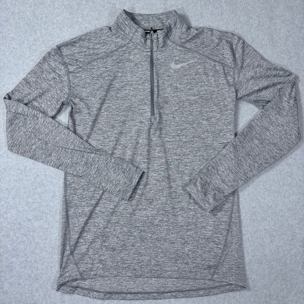 Nike Running Dri-FIT Quarter Zip Pullover Gray Heather 857820-021 Mens Small